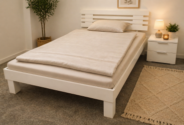 Doppelbett ENRIKE 140/200 Weiss LACKIERT